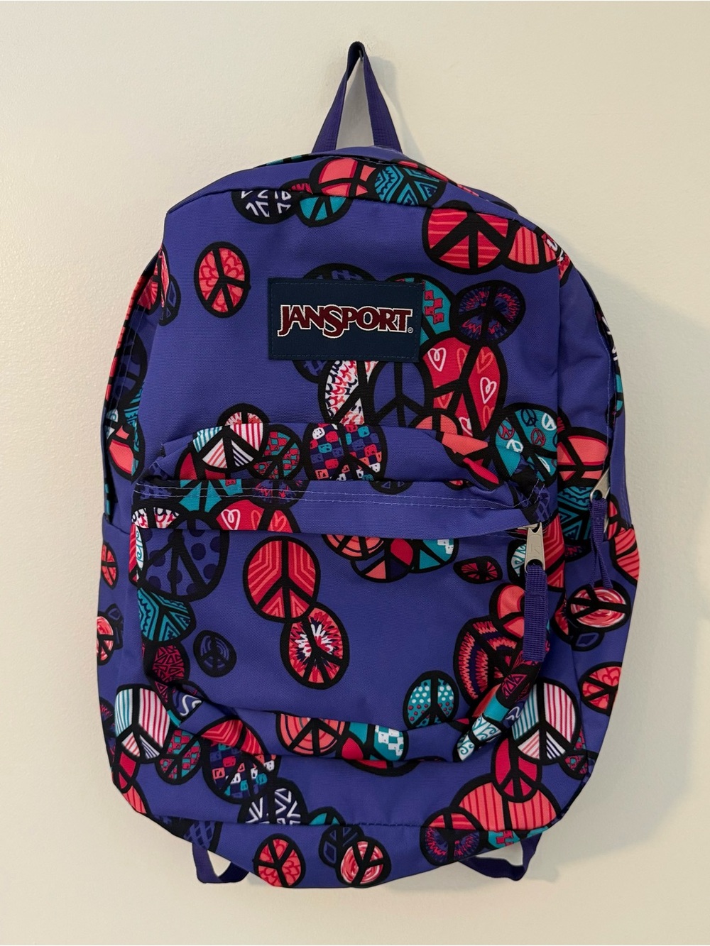 Jansport Purple Peace Sign Backpack